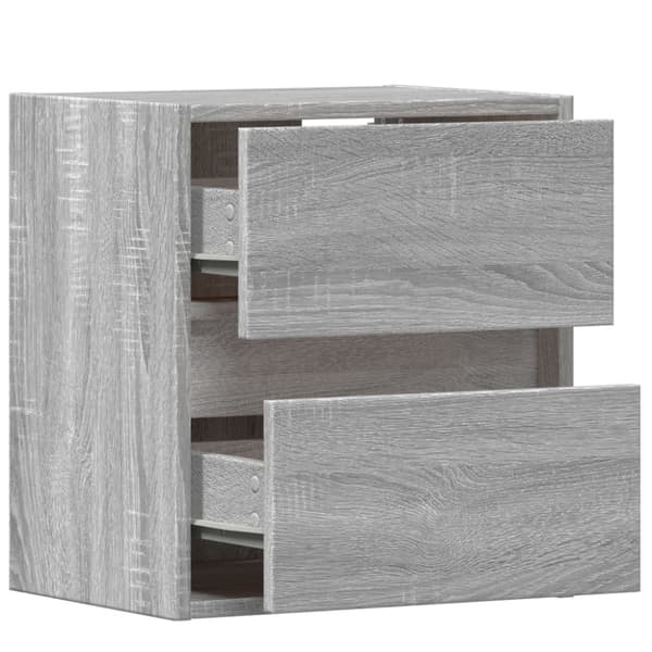vidaXL TV-seinäkaappi LED-valoilla harmaa Sonoma 41x31x45 cm