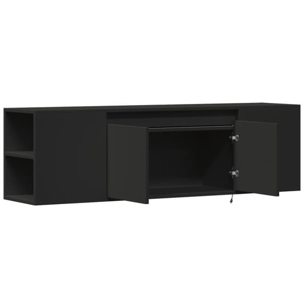 vidaXL TV-seinäkaappi LED-valoilla musta 135x31x39,5 cm