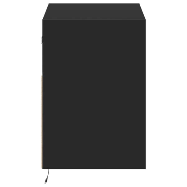 vidaXL Väggmonterad tv-bänk LEDs svart 80x31x45 cm