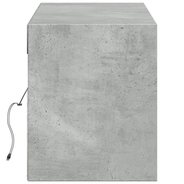 vidaXL Vegghengt TV-benk med LED-lys betonggrå 140x31x38 cm