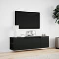 Miniatyrbilde 5 av 11: vidaXL Vegghengt TV-benk med LED svart 135x31x39,5 cm