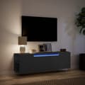 Miniatyrbilde 6 av 11: vidaXL Vegghengt TV-benk med LED svart 135x31x39,5 cm