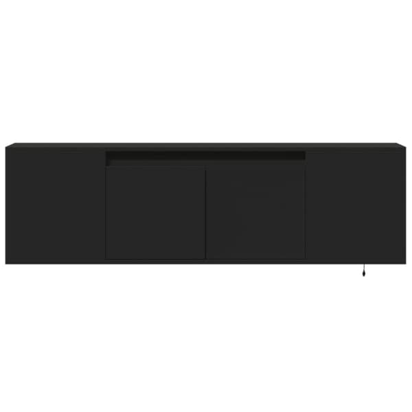 vidaXL Vegghengt TV-benk med LED svart 135x31x39,5 cm