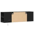 Miniatyrbilde 9 av 11: vidaXL Vegghengt TV-benk med LED svart 135x31x39,5 cm