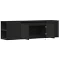 Miniatyrbilde 10 av 11: vidaXL Vegghengt TV-benk med LED svart 135x31x39,5 cm