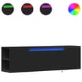 Miniatyrbilde 1 av 11: vidaXL Vegghengt TV-benk med LED svart 135x31x39,5 cm