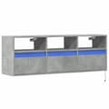 Miniatyrbillede 4 af 11: vidaXL væghængt tv-bord med LED-lys 130x31x45 cm betongrå