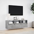 Miniatyrbillede 5 af 11: vidaXL væghængt tv-bord med LED-lys 130x31x45 cm betongrå