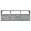 Miniatyrbillede 7 af 11: vidaXL væghængt tv-bord med LED-lys 130x31x45 cm betongrå