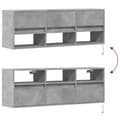 Miniatyrbillede 11 af 11: vidaXL væghængt tv-bord med LED-lys 130x31x45 cm betongrå
