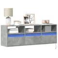 Miniatyrbillede 2 af 11: vidaXL væghængt tv-bord med LED-lys 130x31x45 cm betongrå