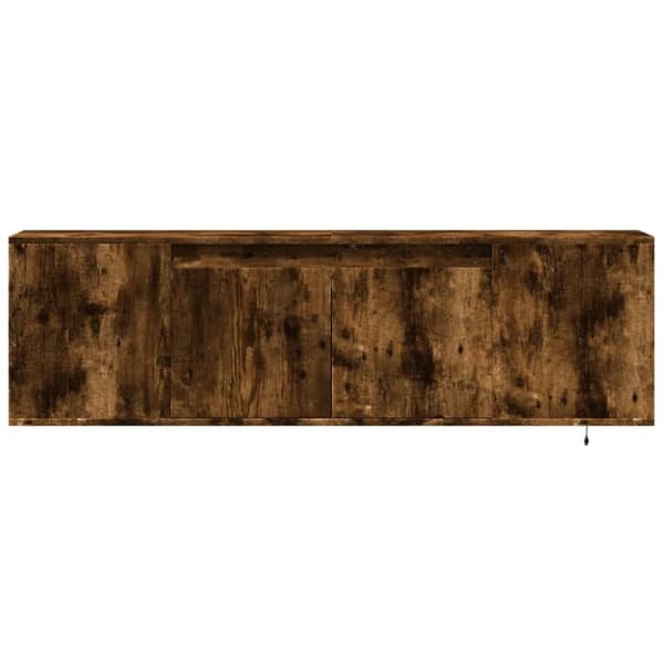 vidaXL TV-seinäkaappi LED-valoilla savutammi 135x31x39,5 cm