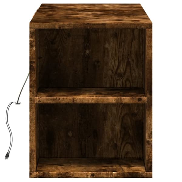 vidaXL TV-seinäkaappi LED-valoilla savutammi 135x31x39,5 cm