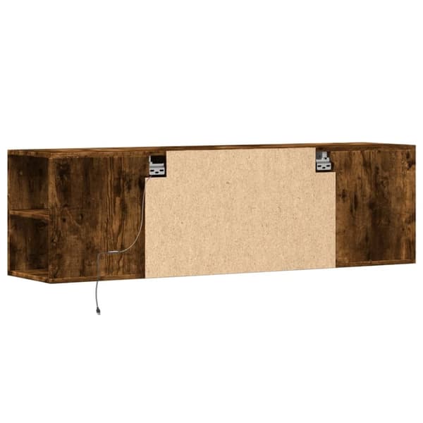 vidaXL TV-seinäkaappi LED-valoilla savutammi 135x31x39,5 cm
