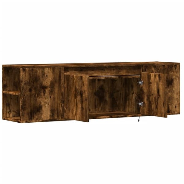 vidaXL TV-seinäkaappi LED-valoilla savutammi 135x31x39,5 cm