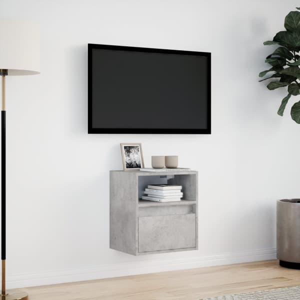 vidaXL TV-seinäkaappi LED-valoilla betoninharmaa 41x31x45 cm