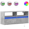 Miniatyrbillede 3 af 11: vidaXL væghængt tv-bord med LED-lys 100x31x45 cm betongrå
