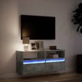 Miniatyrbillede 6 af 11: vidaXL væghængt tv-bord med LED-lys 100x31x45 cm betongrå