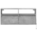 Miniatyrbillede 7 af 11: vidaXL væghængt tv-bord med LED-lys 100x31x45 cm betongrå
