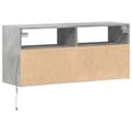 Miniatyrbillede 9 af 11: vidaXL væghængt tv-bord med LED-lys 100x31x45 cm betongrå