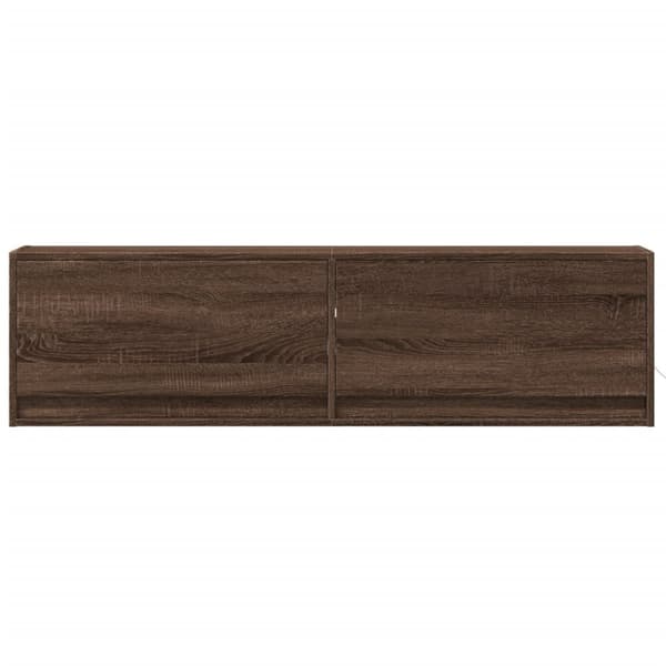 vidaXL Vegghengt TV-benk med LED brun eik 140x31x38 cm