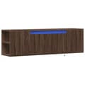 Miniatyrbilde 4 av 11: vidaXL Vegghengt TV-benk med LED brun eik 135x31x39,5 cm