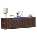 Miniatyrbilde 2 av 11: vidaXL Vegghengt TV-benk med LED brun eik 135x31x39,5 cm