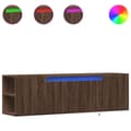 Miniatyrbilde 1 av 11: vidaXL Vegghengt TV-benk med LED brun eik 135x31x39,5 cm