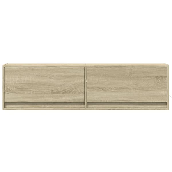 vidaXL Vegghengt TV-benk med LED sonoma eik 140x31x38 cm