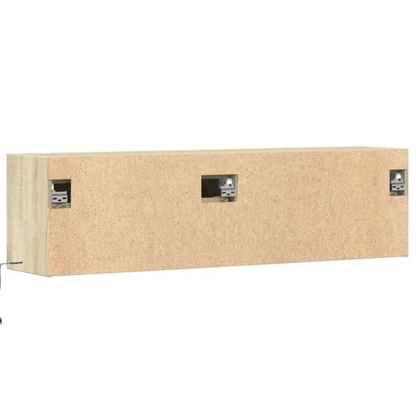 vidaXL Vegghengt TV-benk med LED sonoma eik 140x31x38 cm