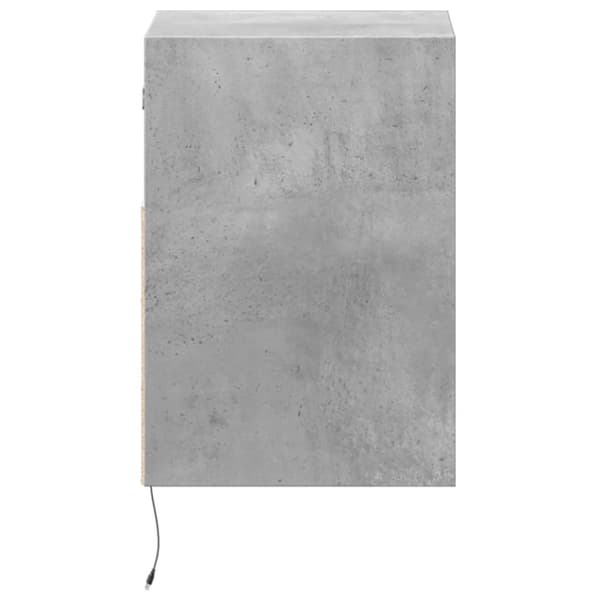 vidaXL Vegghengt TV-benk med LED-lys betonggrå 41x31x45 cm