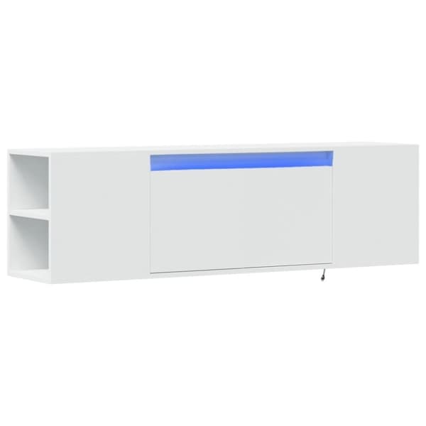 vidaXL Vegghengt TV-benk med LED hvit 135x31x39,5 cm