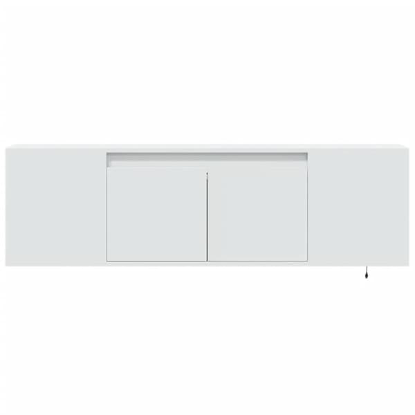 vidaXL Vegghengt TV-benk med LED hvit 135x31x39,5 cm