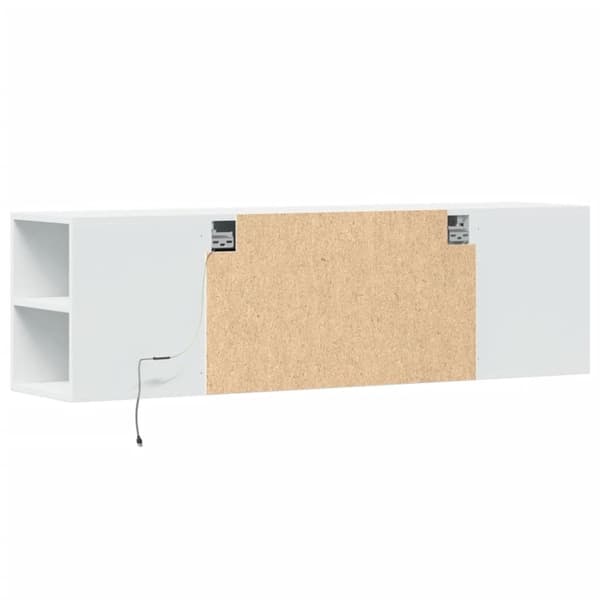 vidaXL Vegghengt TV-benk med LED hvit 135x31x39,5 cm