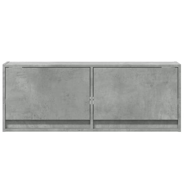 vidaXL Väggmonterad tv-bänk LED betonggrå 100x31x35 cm