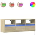 Pikkukuva 3 / 11: vidaXL TV-seinäkaappi LED-valoilla Sonoma-tammi 130x31x45 cm