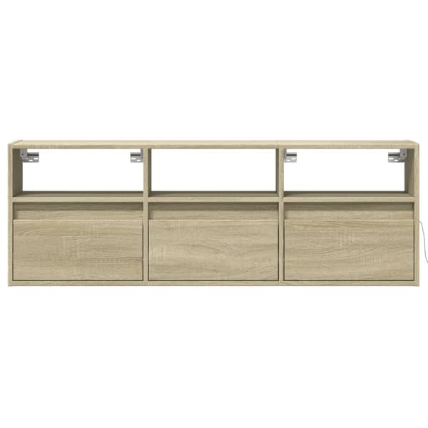 vidaXL TV-seinäkaappi LED-valoilla Sonoma-tammi 130x31x45 cm