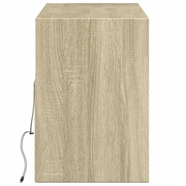 vidaXL TV-seinäkaappi LED-valoilla Sonoma-tammi 130x31x45 cm