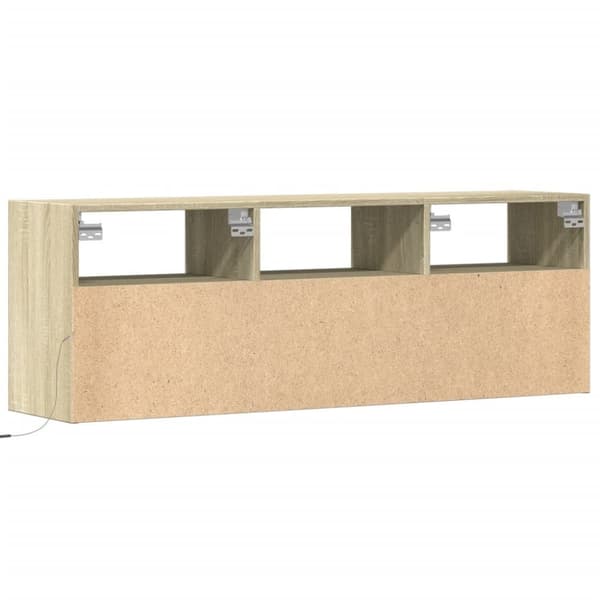 vidaXL TV-seinäkaappi LED-valoilla Sonoma-tammi 130x31x45 cm