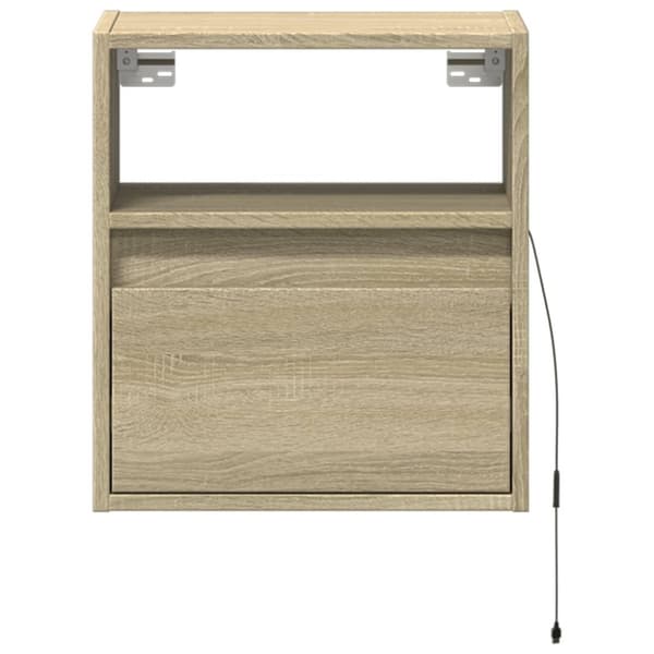 vidaXL Väggmonterad tv-bänk LED 2 st sonoma-ek 41x31x45 cm