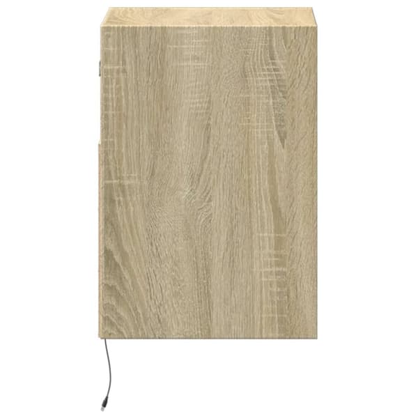 vidaXL Väggmonterad tv-bänk LED 2 st sonoma-ek 41x31x45 cm