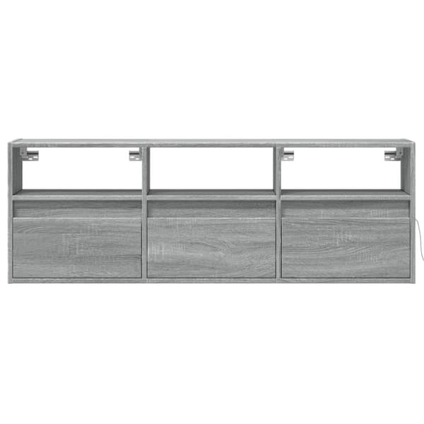 vidaXL Vegghengt TV-benk med LED grå sonoma 130x31x45 cm