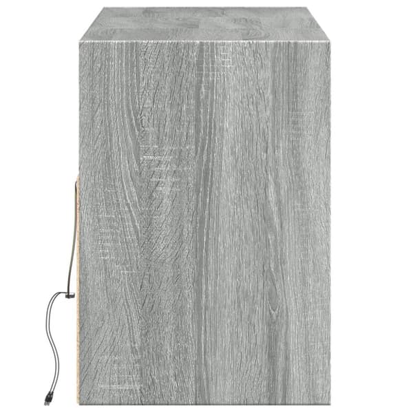 vidaXL Vegghengt TV-benk med LED grå sonoma 130x31x45 cm