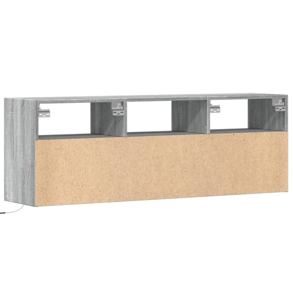 vidaXL Vegghengt TV-benk med LED grå sonoma 130x31x45 cm