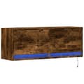 Miniatyrbilde 4 av 11: vidaXL Vegghengt TV-benk med LED røkt eik 100x31x35 cm