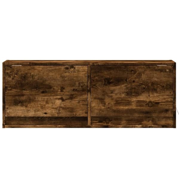 vidaXL Vegghengt TV-benk med LED røkt eik 100x31x35 cm