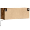 Miniatyrbilde 9 av 11: vidaXL Vegghengt TV-benk med LED røkt eik 100x31x35 cm