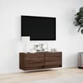 Miniatyrbilde 5 av 11: vidaXL TV Veggskap med LED brun eik 100x31x35 cm