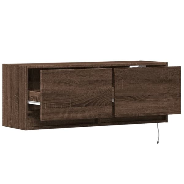 vidaXL TV Veggskap med LED brun eik 100x31x35 cm
