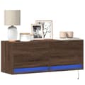 Miniatyrbilde 2 av 11: vidaXL TV Veggskap med LED brun eik 100x31x35 cm